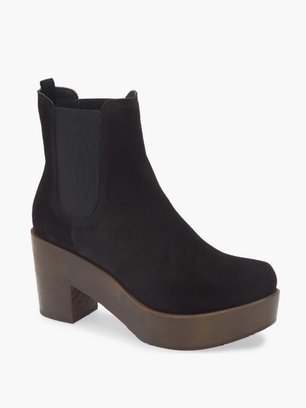 New Pedro Garcia Dalmi Platform Chelsea Boot Black Suede Sz 9